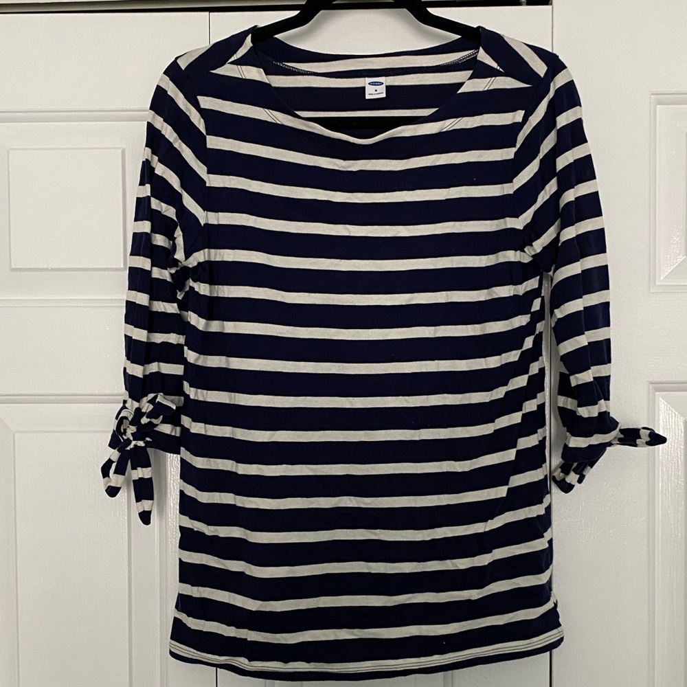Old Navy Blue and White Stripe Top